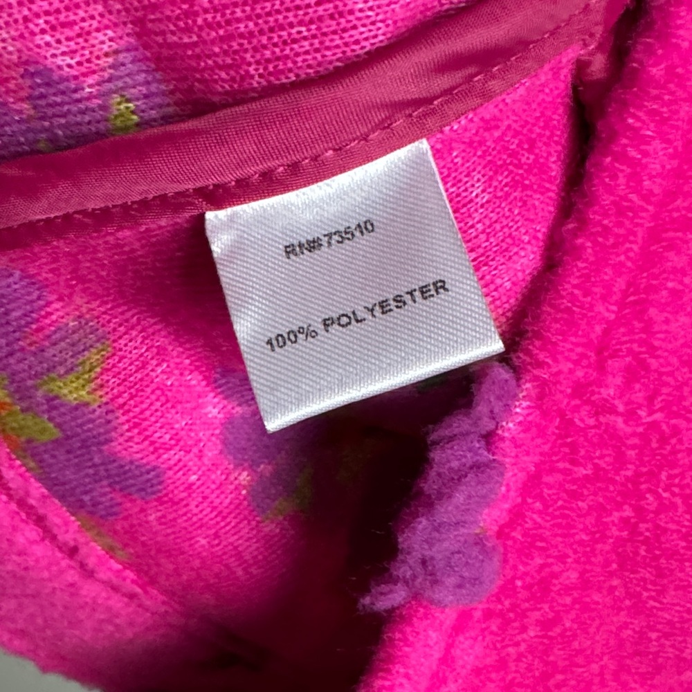 ivy jane Hot Pink Floral Teddy Jacket with Purple Embroidery woman’s size M - Picture 11 of 11